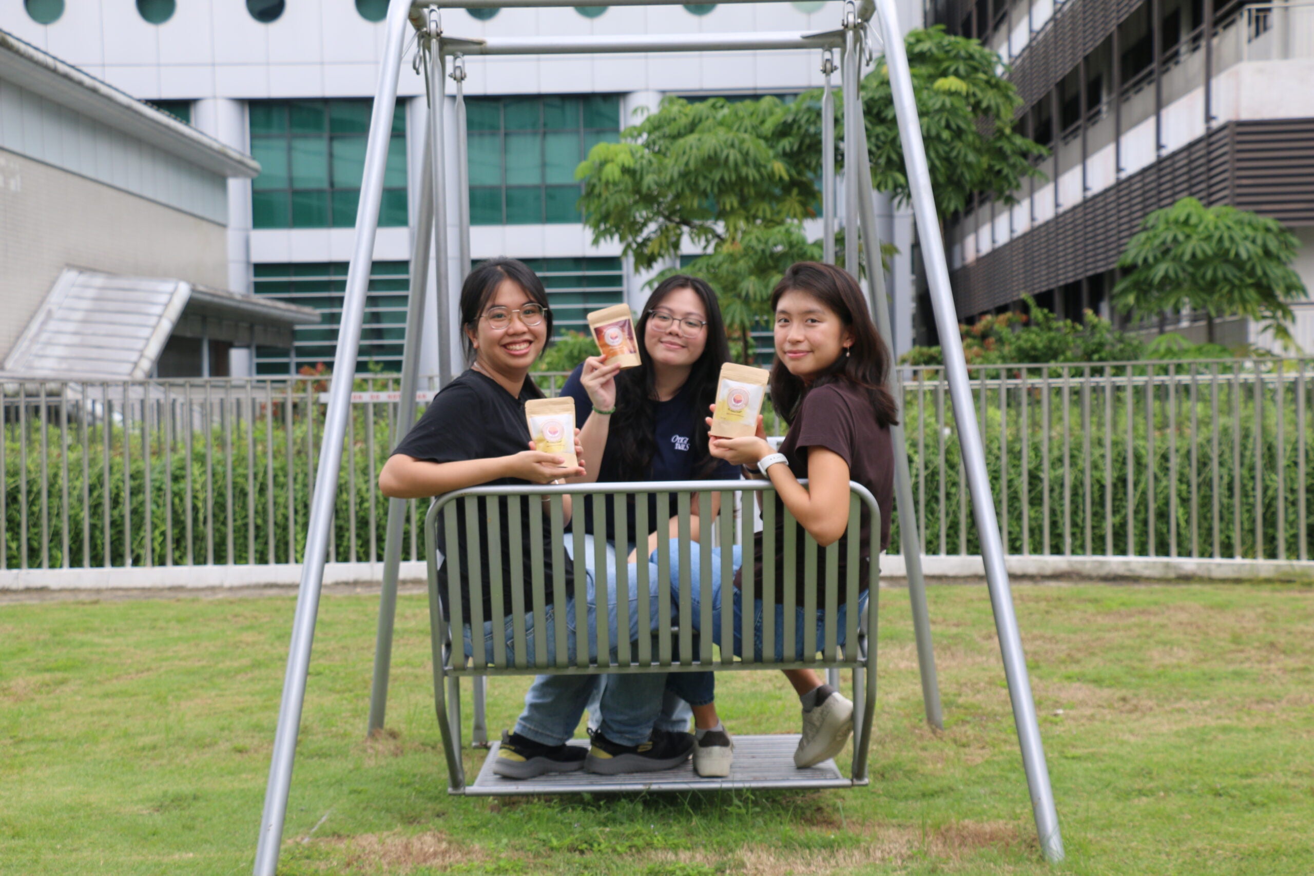 The team behind the Goldies. From left: Thai Le Minh Hoai, Dao Nguyen Hanh, Celina and Kim Kyoeun. The fourth member, Shun Pyae Phyo was overseas during the interview.  